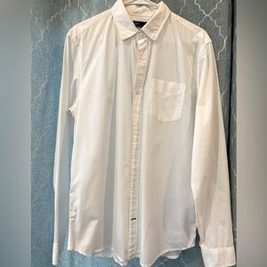 Gap Shirt Mens M White Button Down Standard Fit Collared Long Sleeves Classic
